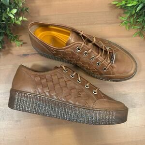 Velez Women's Brown Leather Artisan Platform Sneakers Size 8
